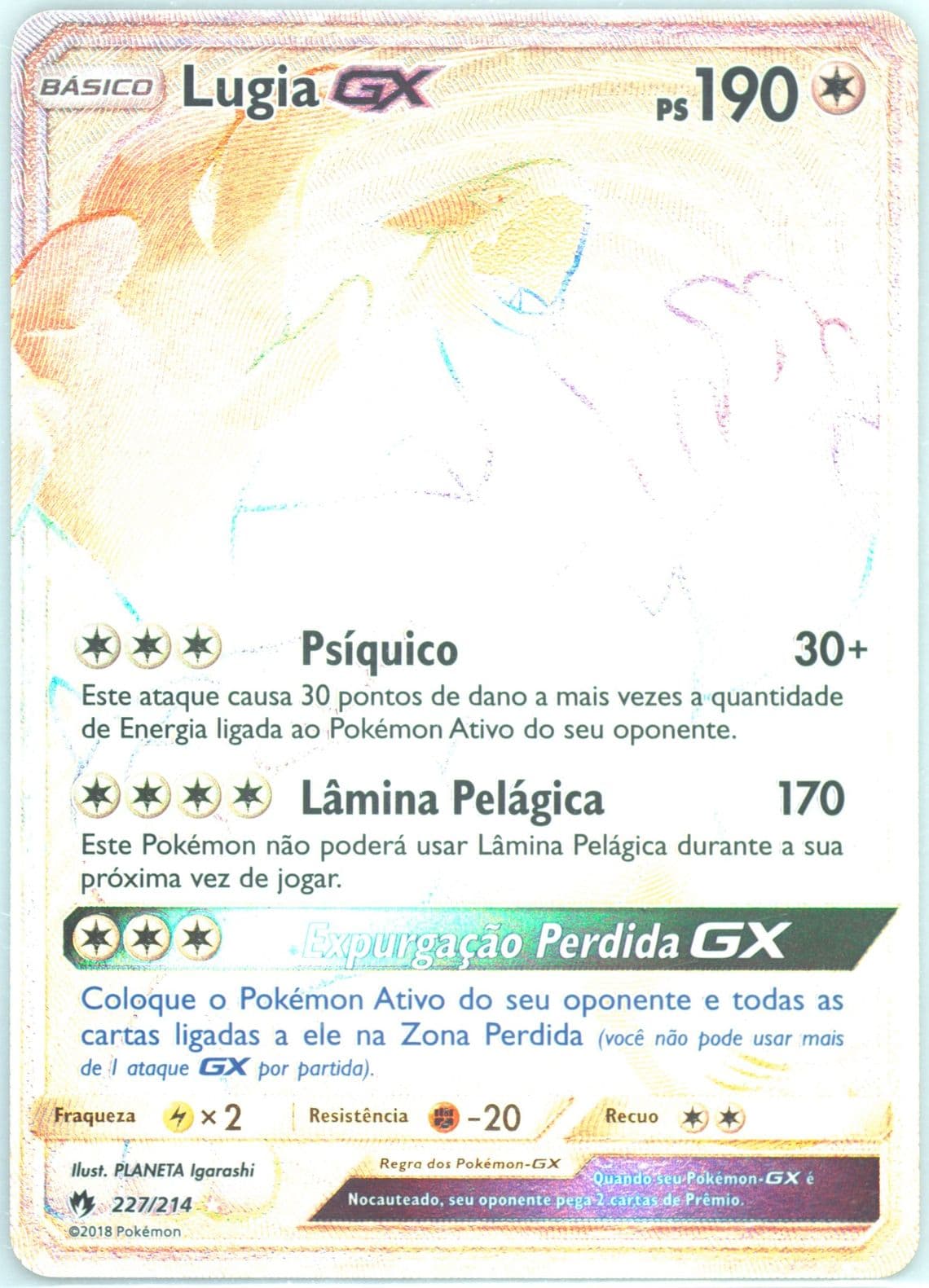 Full Art/Lugia GX Portuguese-Secret (227) 2018 Pokemon Sun & Moon Lost Thunder