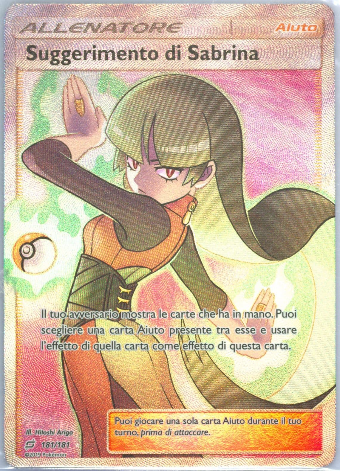 Full Art/Suggerimento DI Sabrina Italian (181) 2019 Pokemon Sun & Moon Team Up