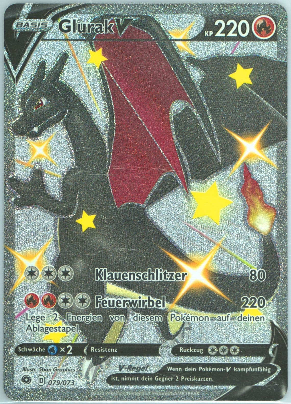 Full Art/Glurak V German-Secret (079) 2020 Pokemon Sword & Shield Champion's Path