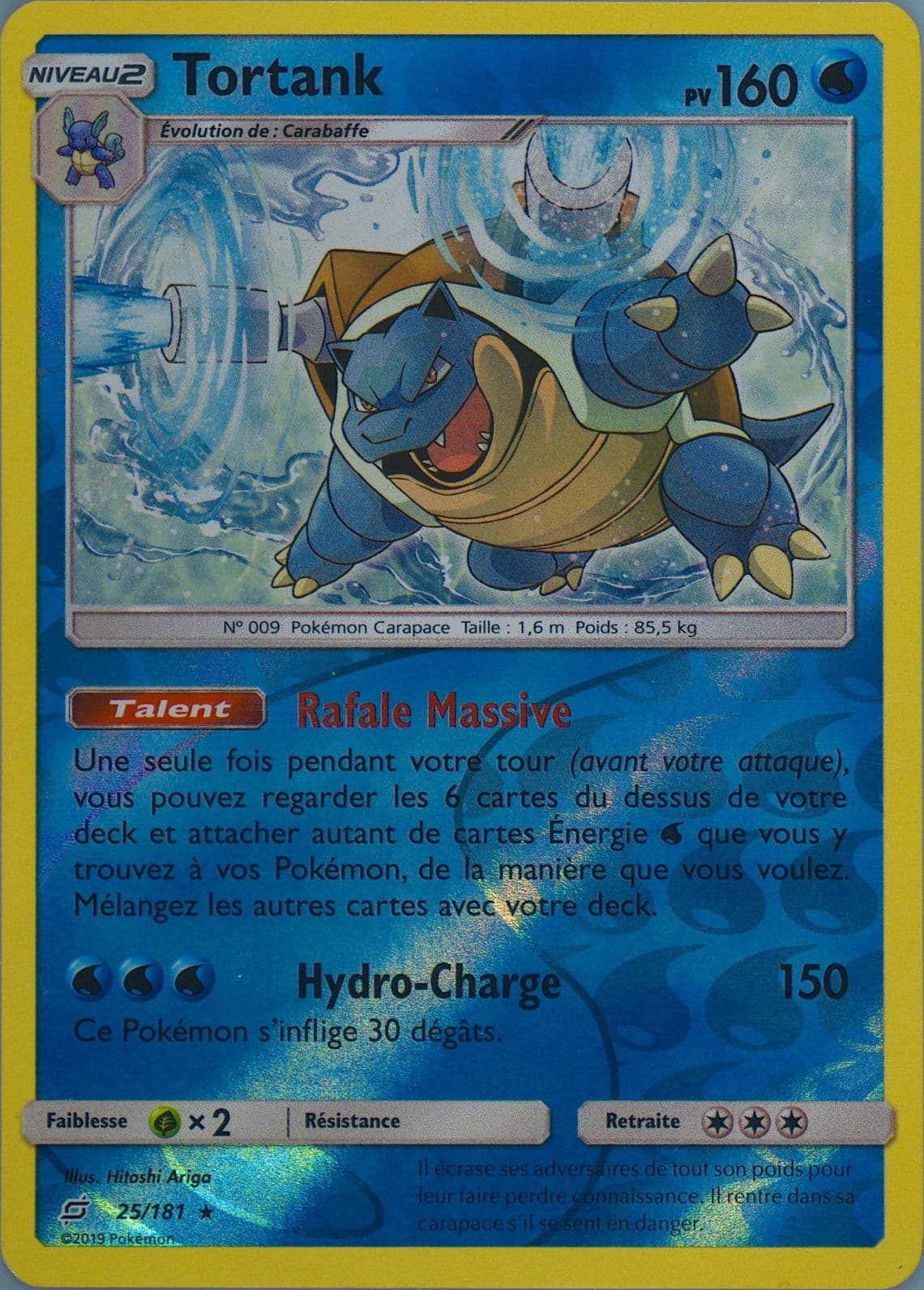 Tortank-Reverse Foil French (25) 2019 Pokemon Sun & Moon Team Up
