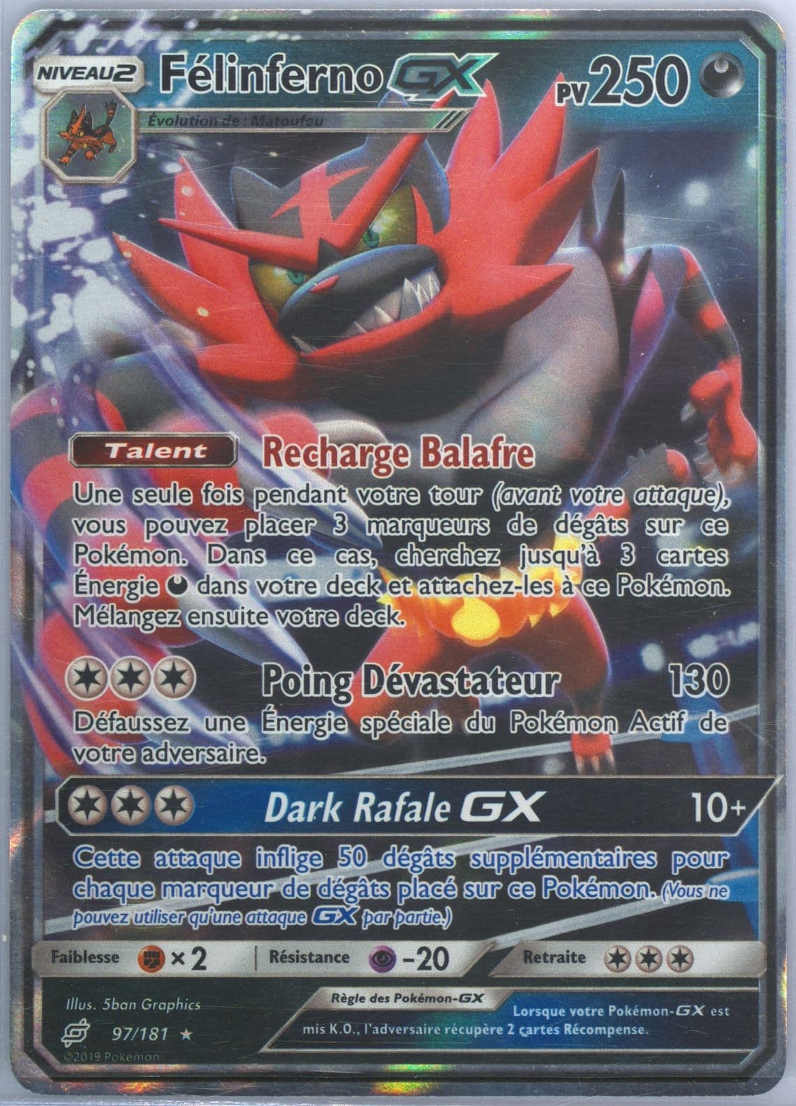 Felinferno GX French (97) 2019 Pokemon Sun & Moon Team Up
