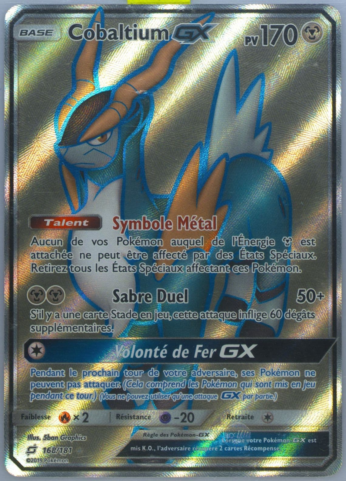 Full Art/Cobaltium GX French (168) 2019 Pokemon Sun & Moon Team Up