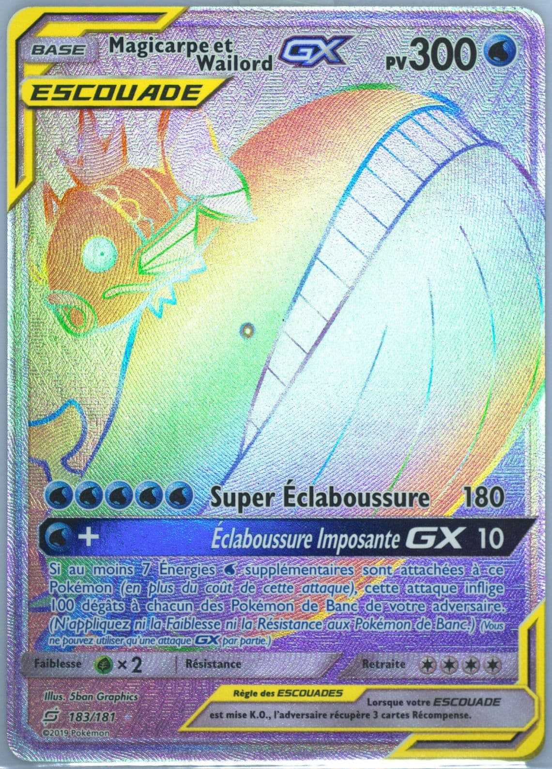 Full Art/Magicarpe ET Wailord GX French-Secret (183) 2019 Pokemon Sun & Moon Team Up