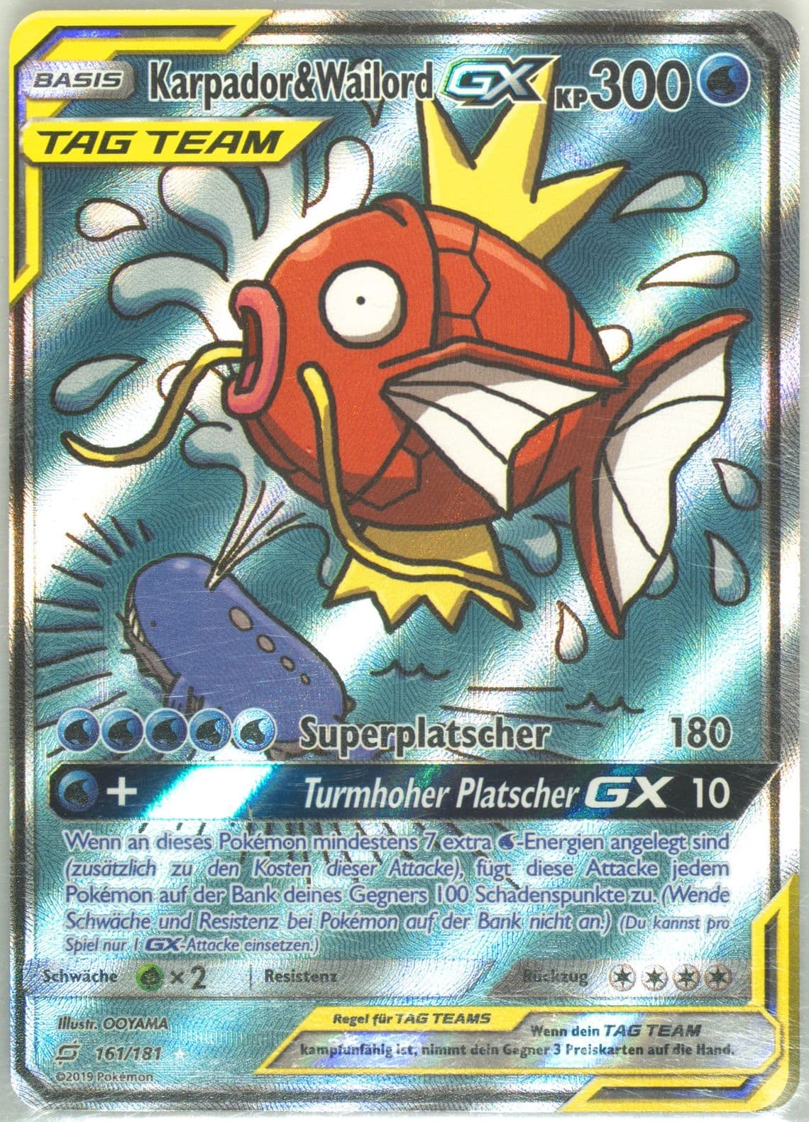 Full Art/Karpador & Wailord GX German (161) 2019 Pokemon Sun & Moon Team Up