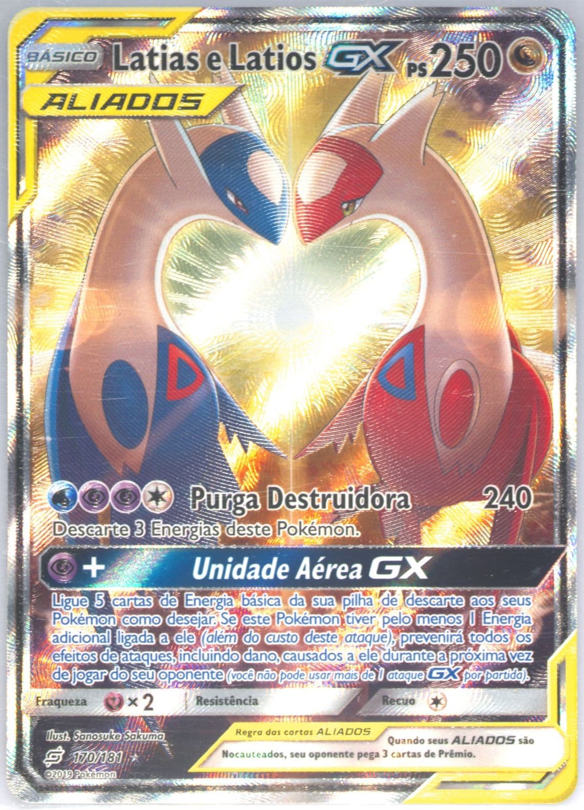 Full Art/Latias E Latios GX Portuguese (170) 2019 Pokemon Sun & Moon Team Up