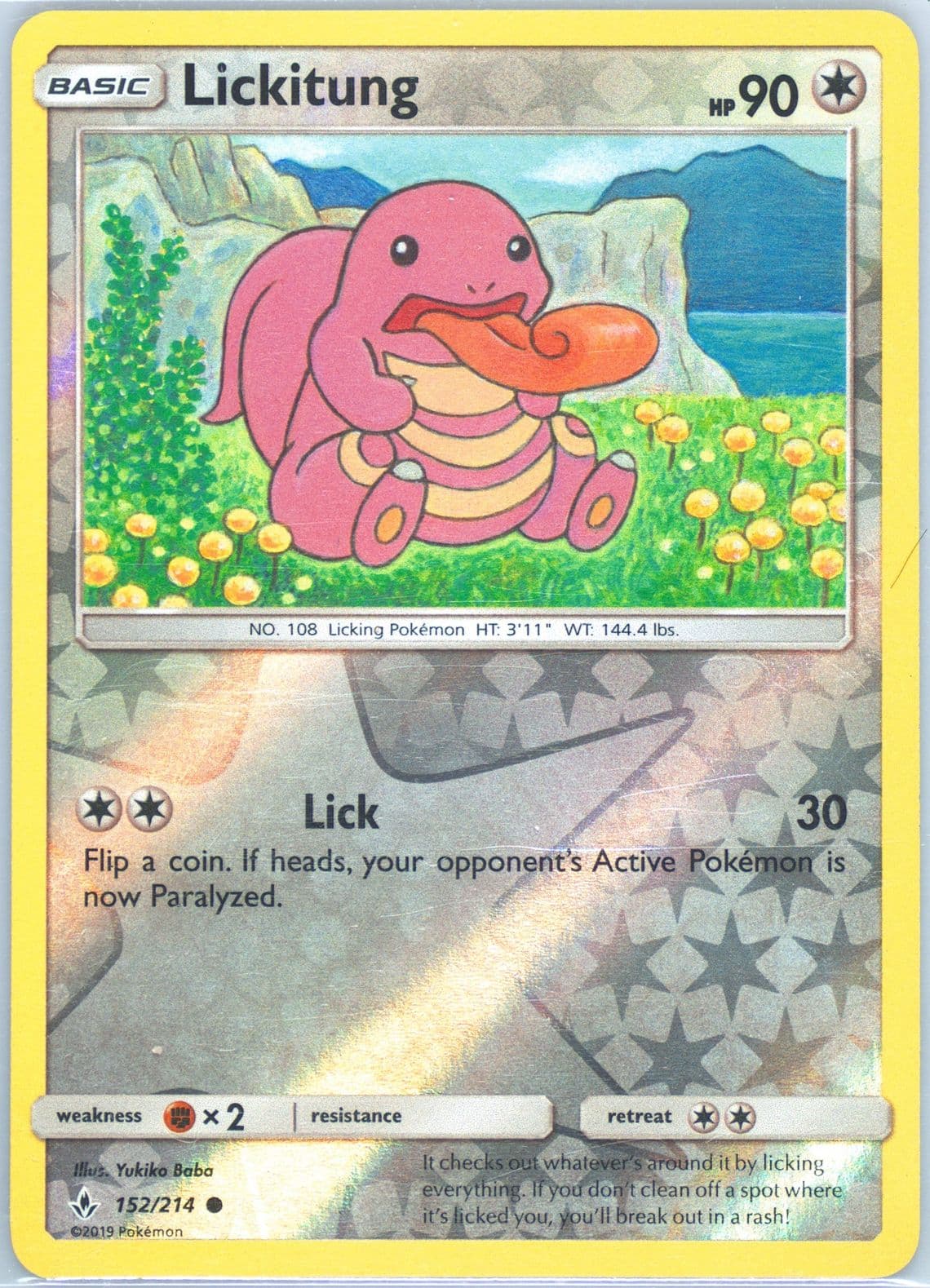 Lickitung-Reverse Foil (152) 2019 Pokemon Sun & Moon Unbroken Bonds