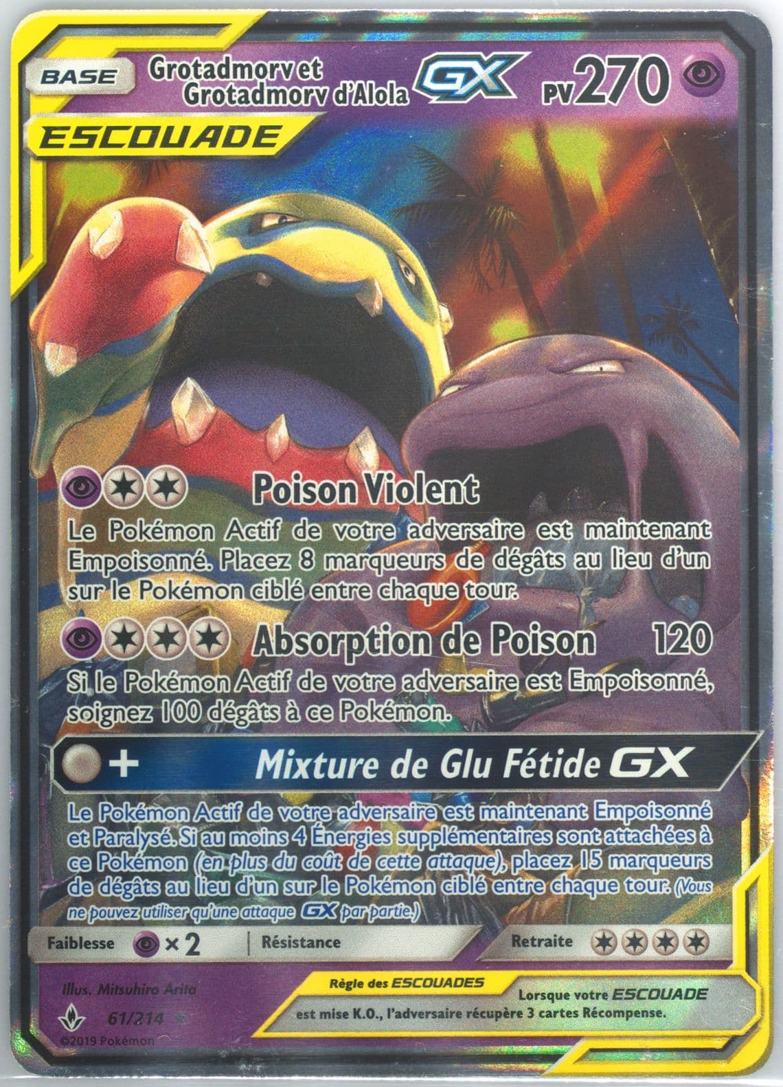 Grotadmorv ET Grotadmorv D'Alola GX French (61) 2019 Pokemon Sun & Moon Unbroken Bonds