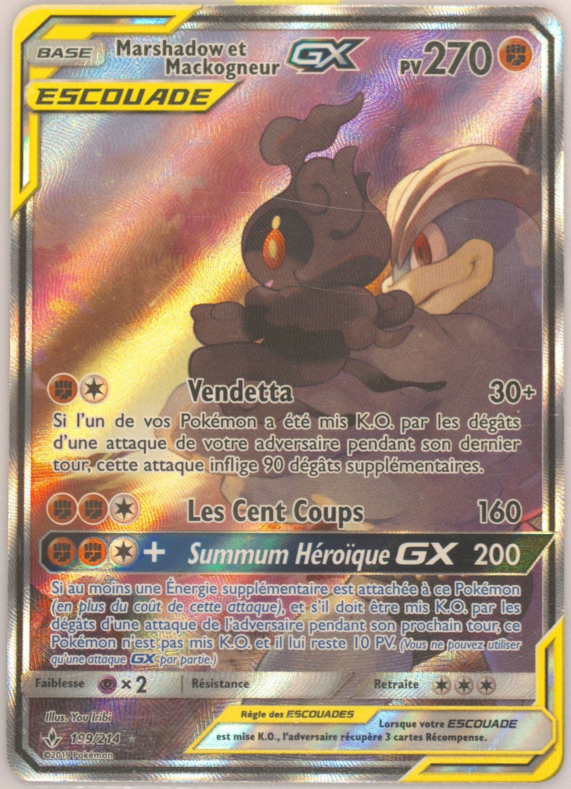 Full Art/Marshadow ET Mackogneur GX French (199) 2019 Pokemon Sun & Moon Unbroken Bonds