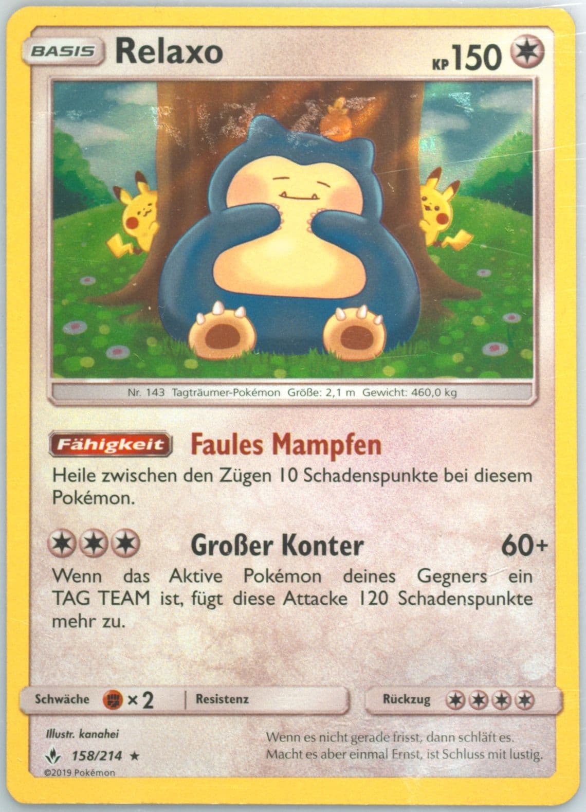 Relaxo-Holo German (158) 2019 Pokemon Sun & Moon Unbroken Bonds
