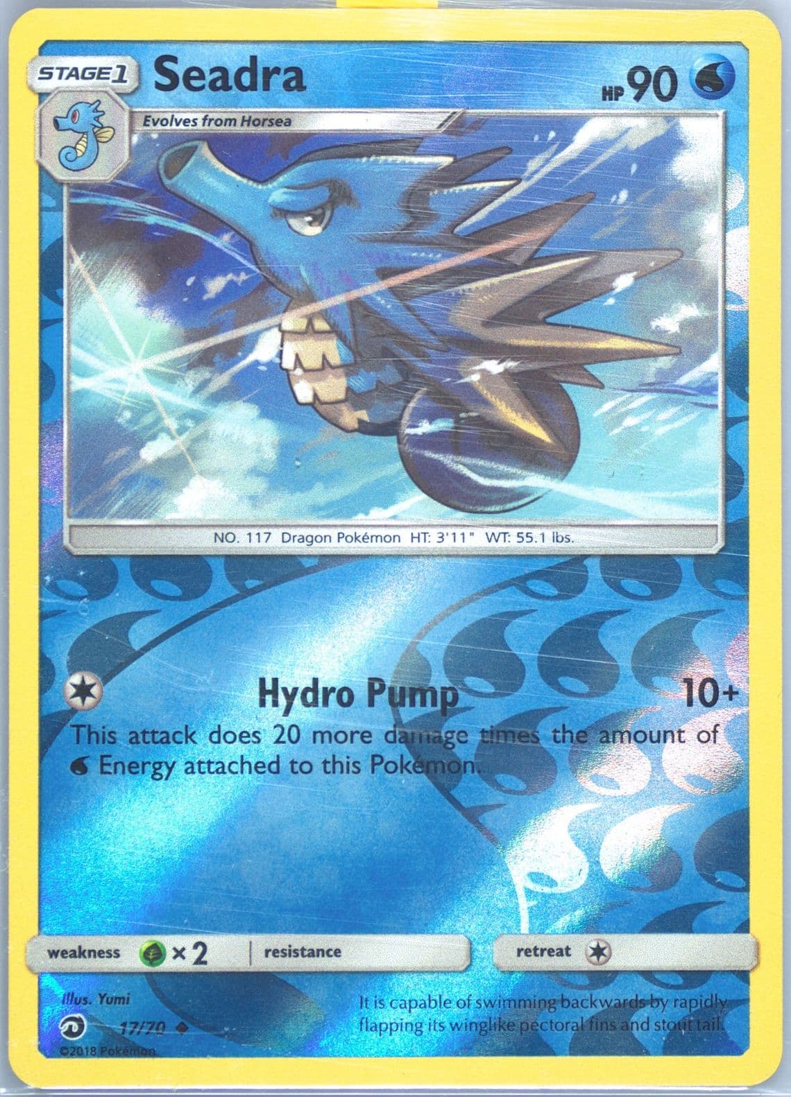 Seadra-Reverse Foil (17) 2018 Pokemon Sun & Moon Dragon Majesty