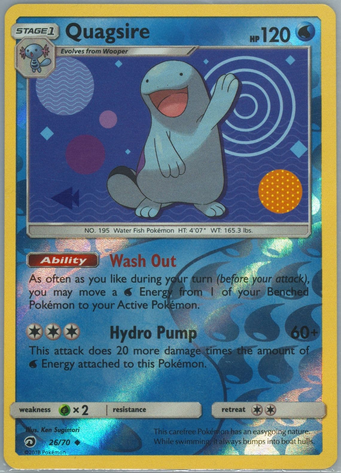 Quagsire-Reverse Foil (26) 2018 Pokemon Sun & Moon Dragon Majesty