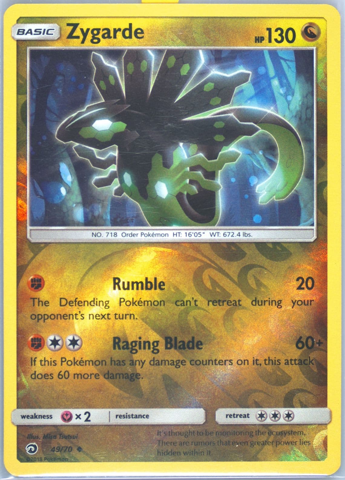 Zygarde-Reverse Foil (49) 2018 Pokemon Sun & Moon Dragon Majesty