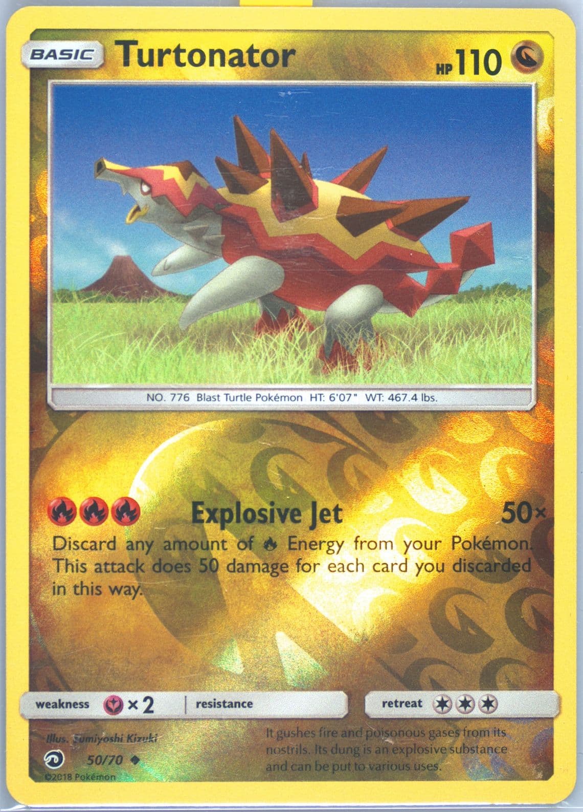 Turtonator-Reverse Foil (50) 2018 Pokemon Sun & Moon Dragon Majesty