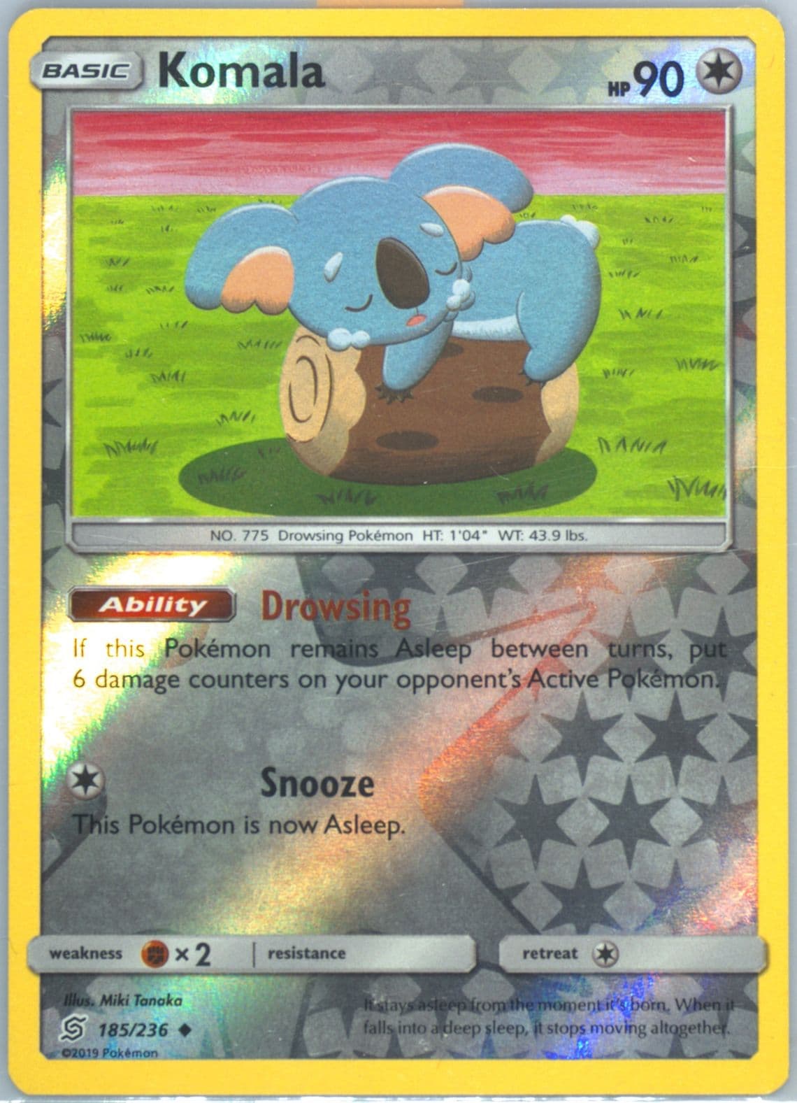 Komala-Reverse Foil (185) 2019 Pokemon Sun & Moon Unified Minds