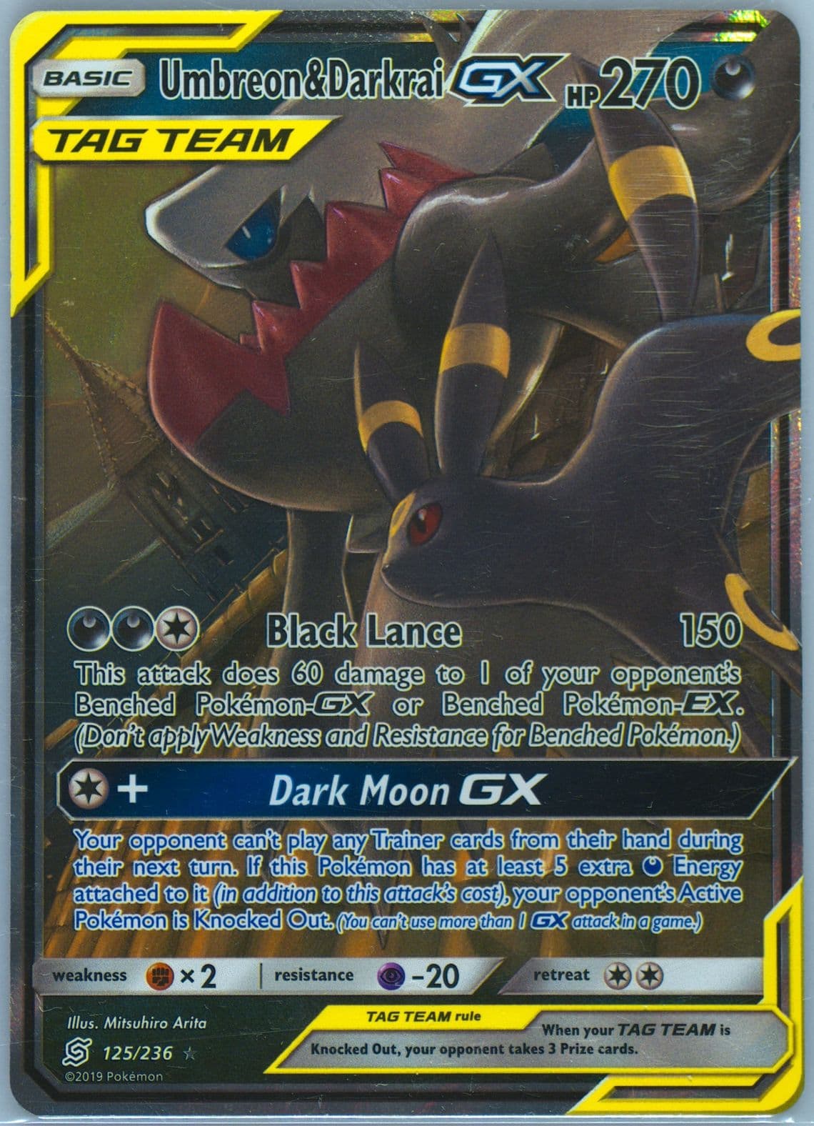 Umbreon E Darkrai GX Italian (125) 2019 Pokemon Sun & Moon Unified Minds