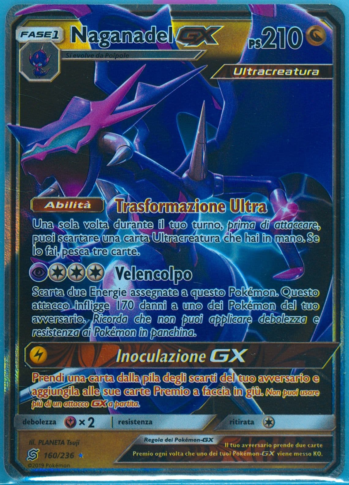 Naganadel GX Italian (160) 2019 Pokemon Sun & Moon Unified Minds