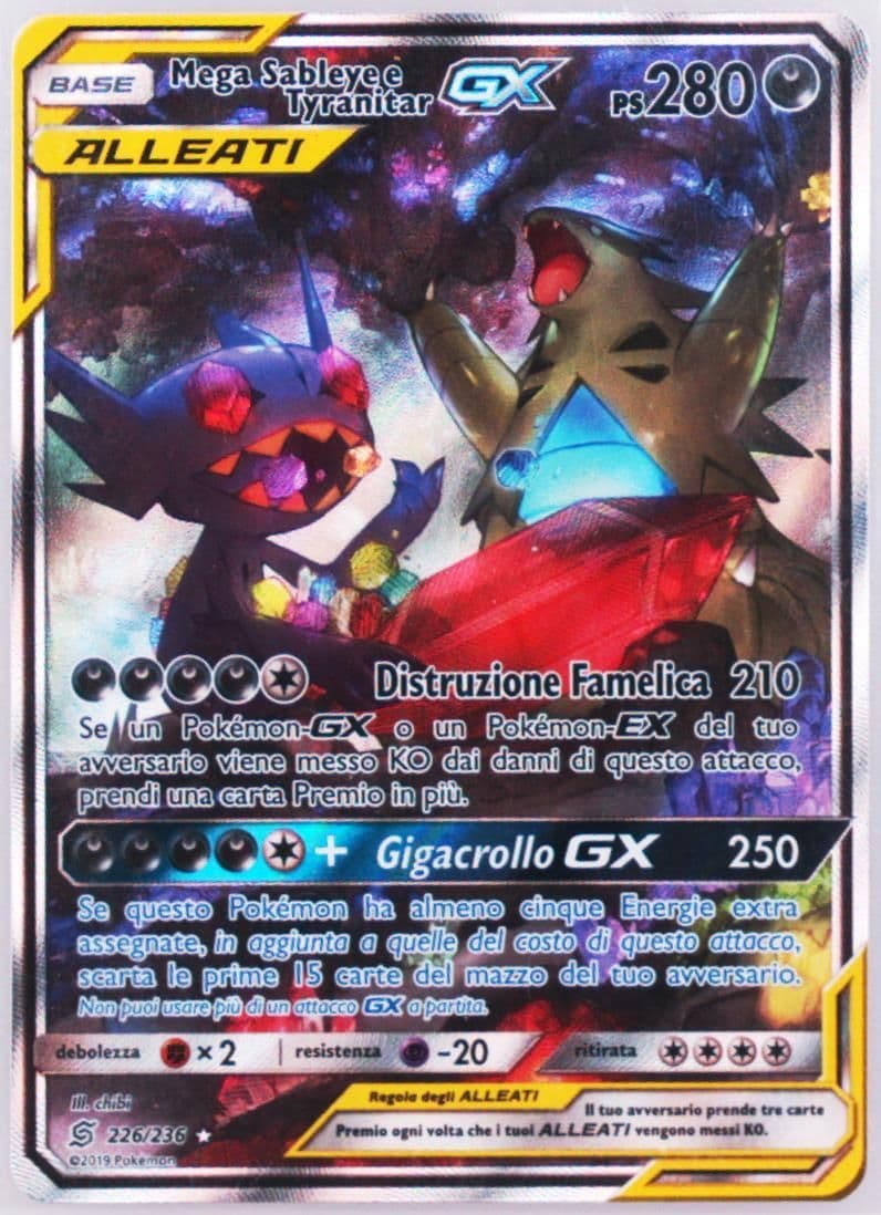 Full Art/Mega Sableye E Tyranitar GX Italian (226) 2019 Pokemon Sun & Moon Unified Minds