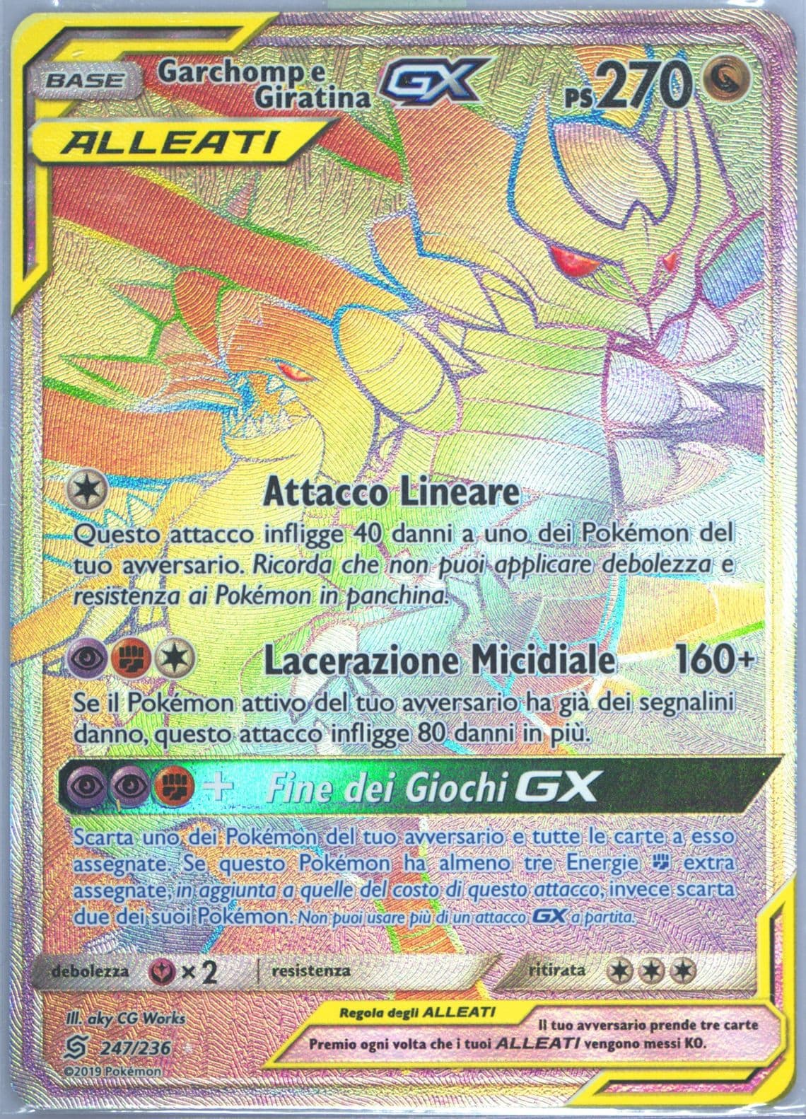 Full Art/Garchomp E Giratina GX Italian-Secret (247) 2019 Pokemon Sun & Moon Unified Minds