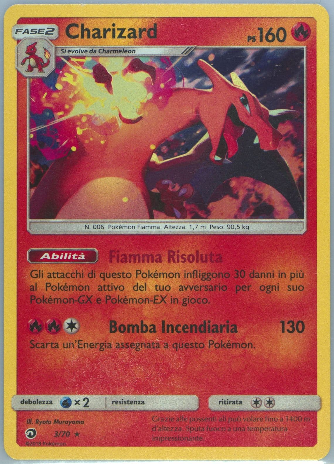 Charizard-Holo Italian (3) 2018 Pokemon Sun & Moon Dragon Majesty