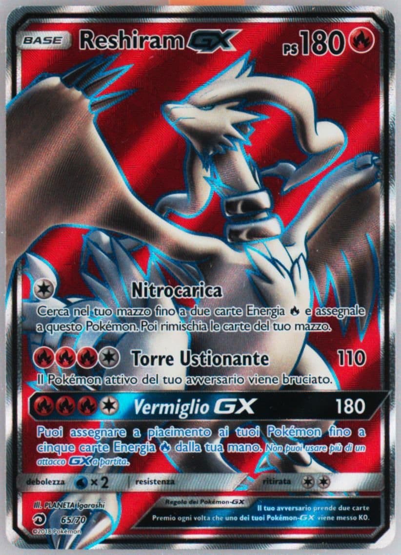 Full Art/Reshiram GX Italian (65) 2018 Pokemon Sun & Moon Dragon Majesty