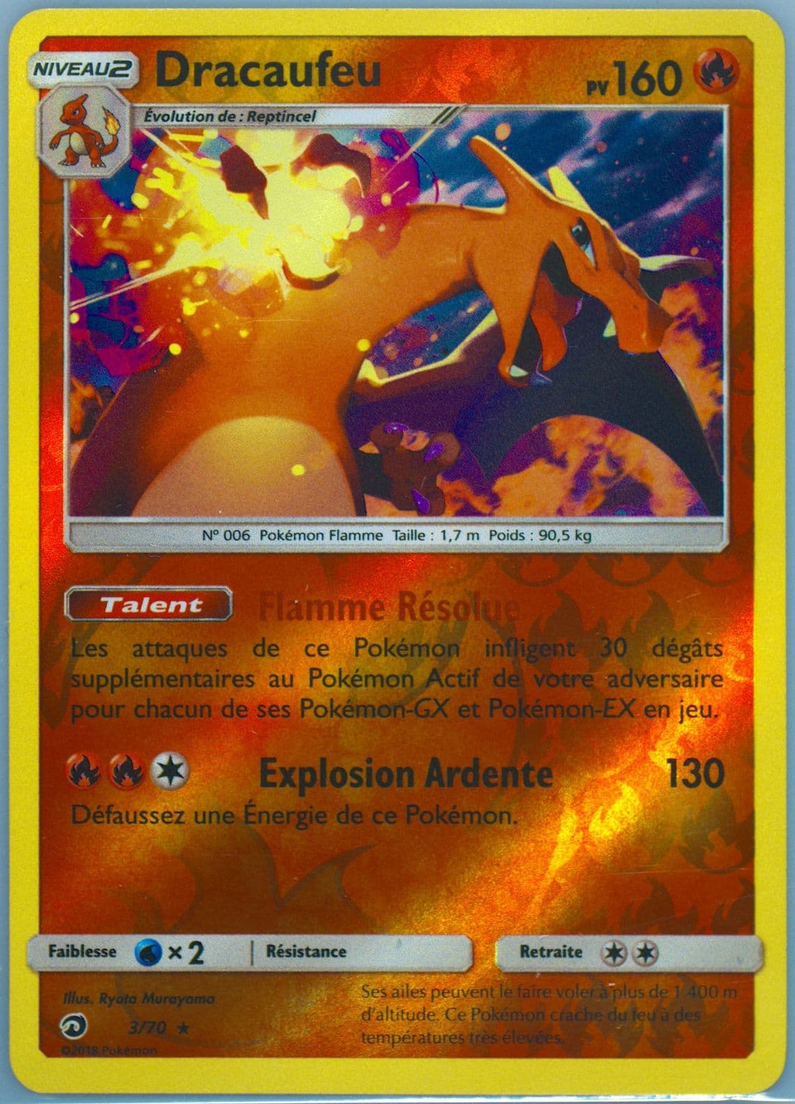 Dracaufeu-Reverse Foil French (3) 2018 Pokemon Sun & Moon Dragon Majesty
