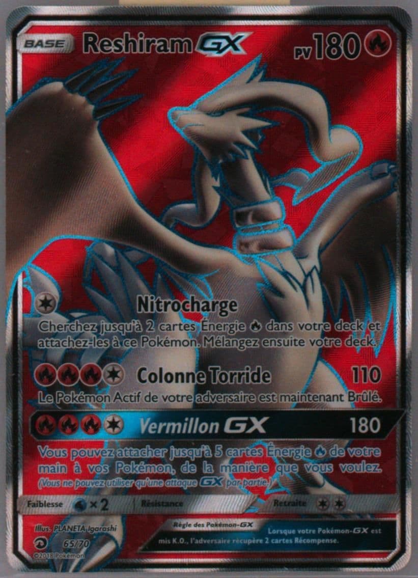 Full Art/Reshiram GX French (65) 2018 Pokemon Sun & Moon Dragon Majesty