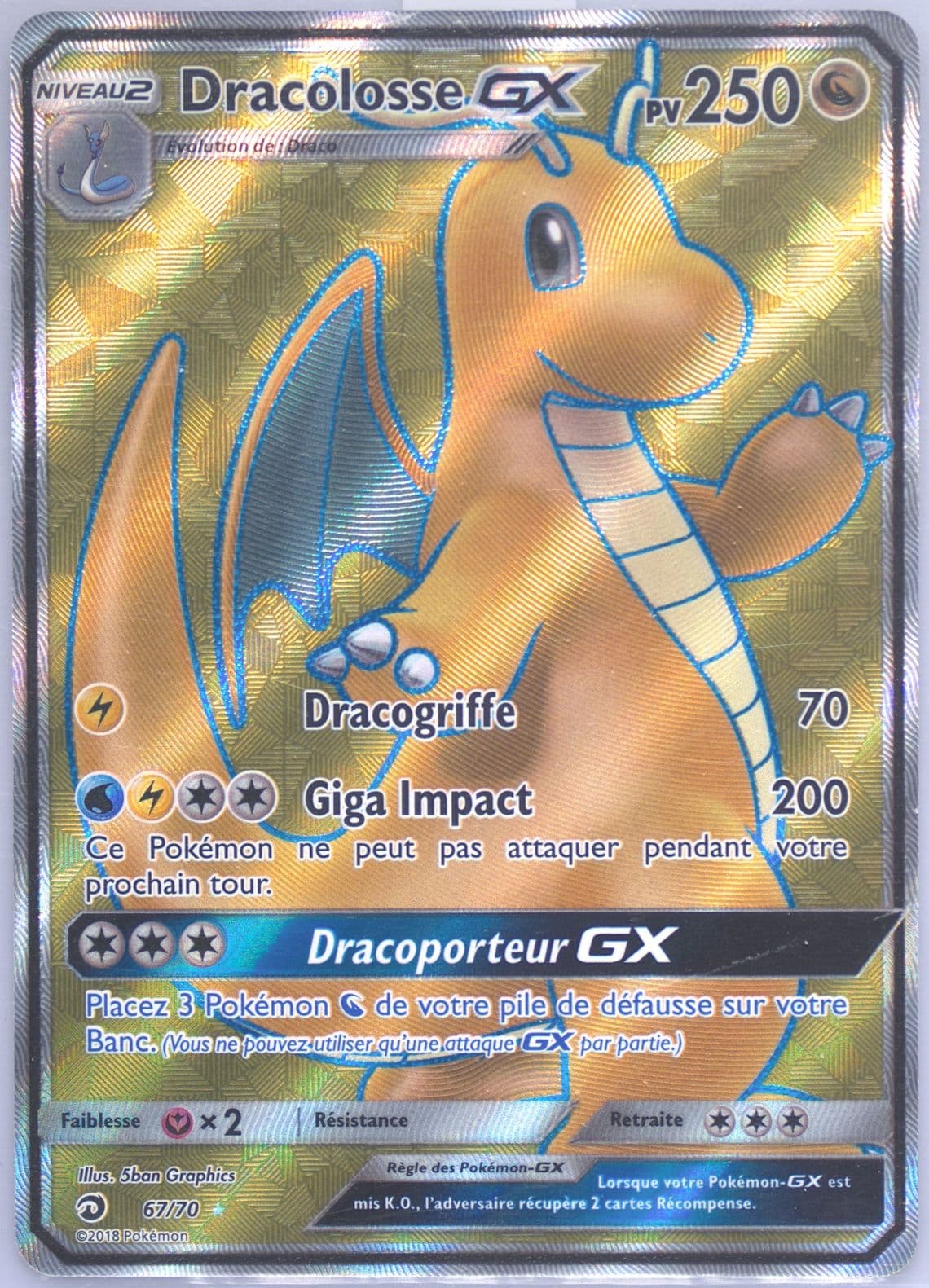 Full Art/Dracolosse GX French (67) 2018 Pokemon Sun & Moon Dragon Majesty