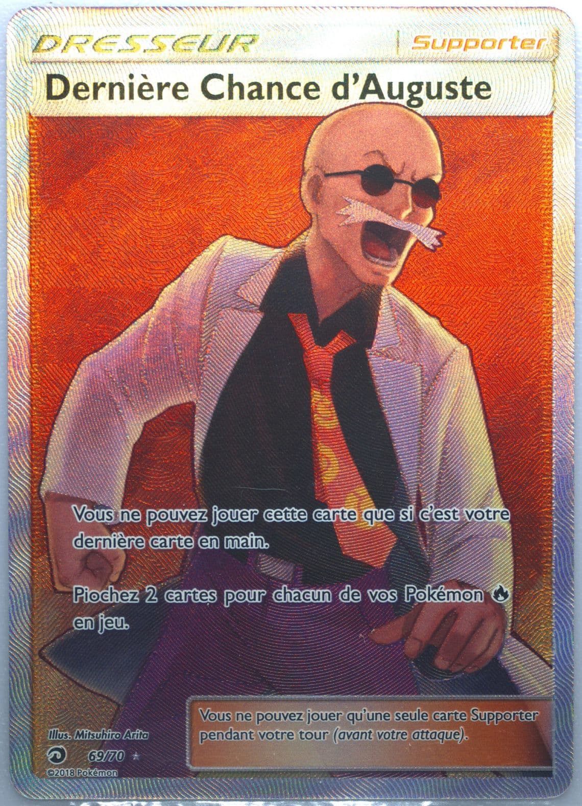 Full Art/Derniere Chance D'Auguste French (69) 2018 Pokemon Sun & Moon Dragon Majesty
