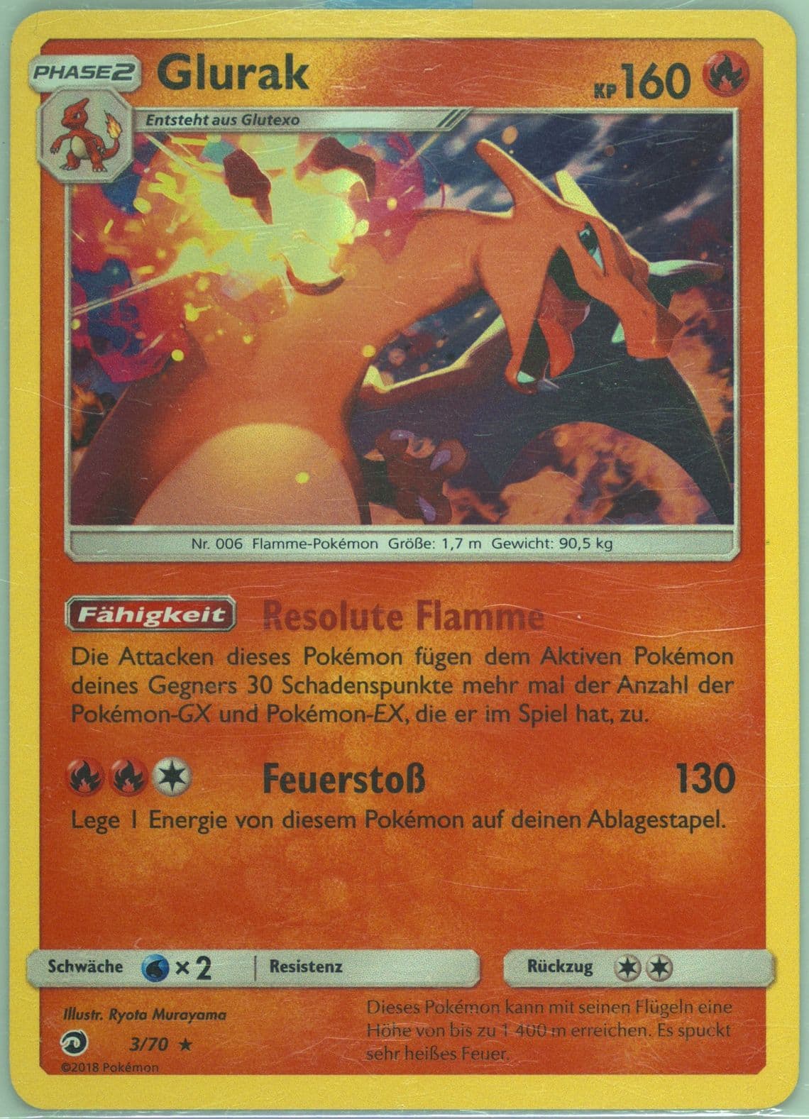 Glurak-Holo German (3) 2018 Pokemon Sun & Moon Dragon Majesty