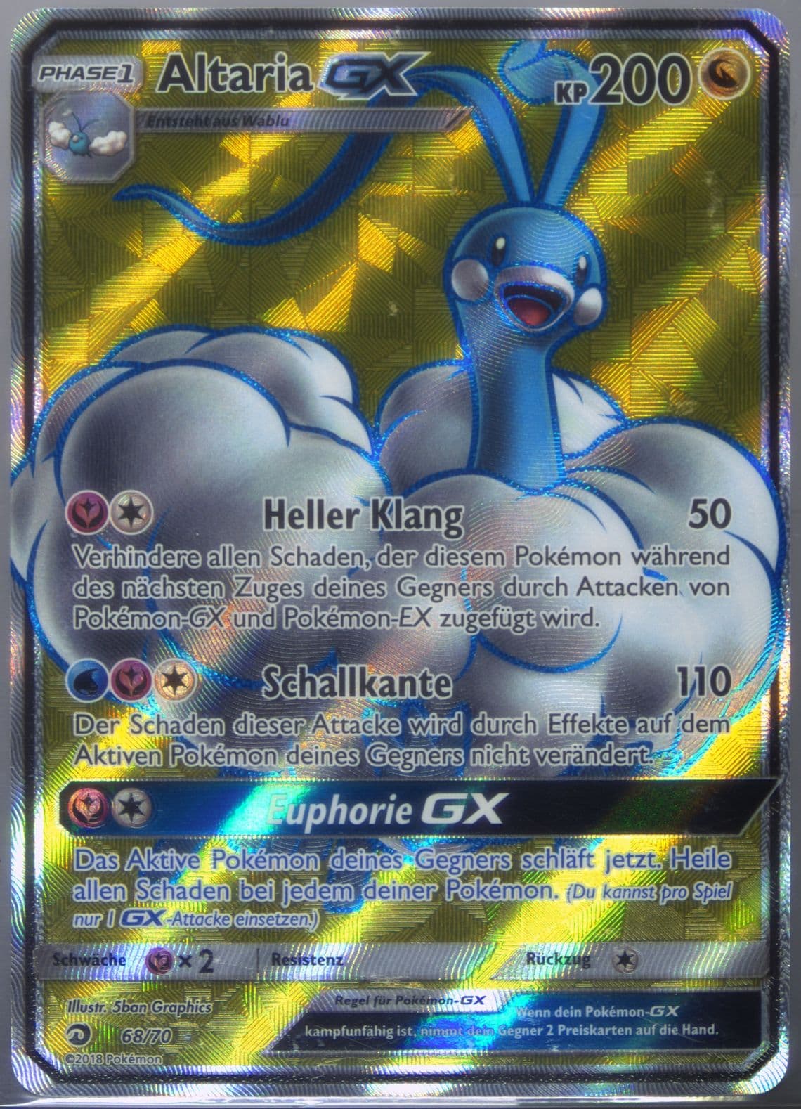 Full Art/Altaria GX German (68) 2018 Pokemon Sun & Moon Dragon Majesty