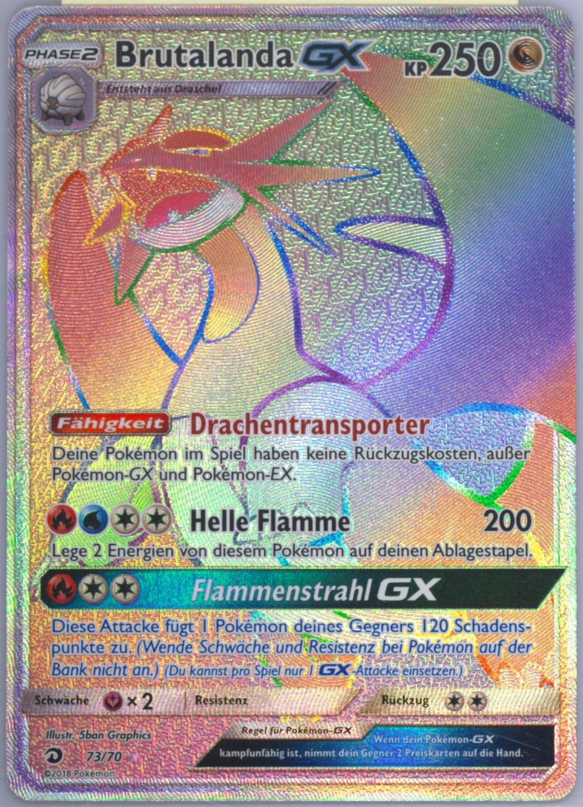 Full Art/Brutalanda GX German-Secret (73) 2018 Pokemon Sun & Moon Dragon Majesty