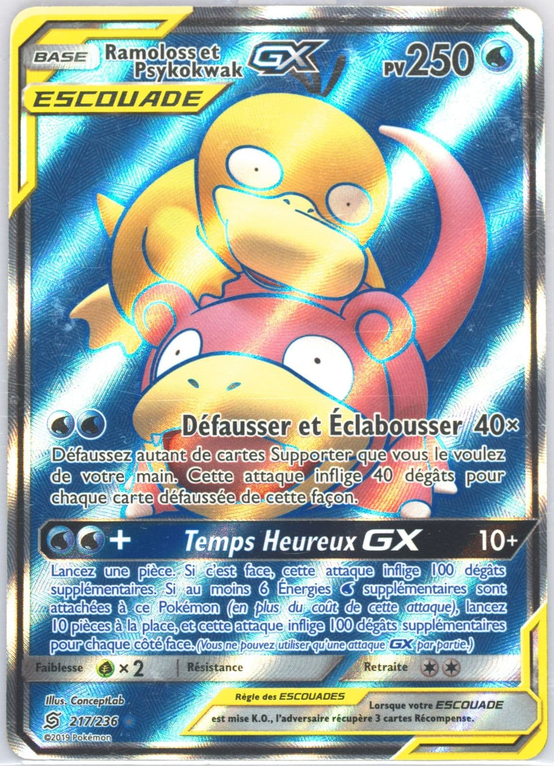 Full Art/Ramoloss ET Psykokwak GX French (217) 2019 Pokemon Sun & Moon Unified Minds