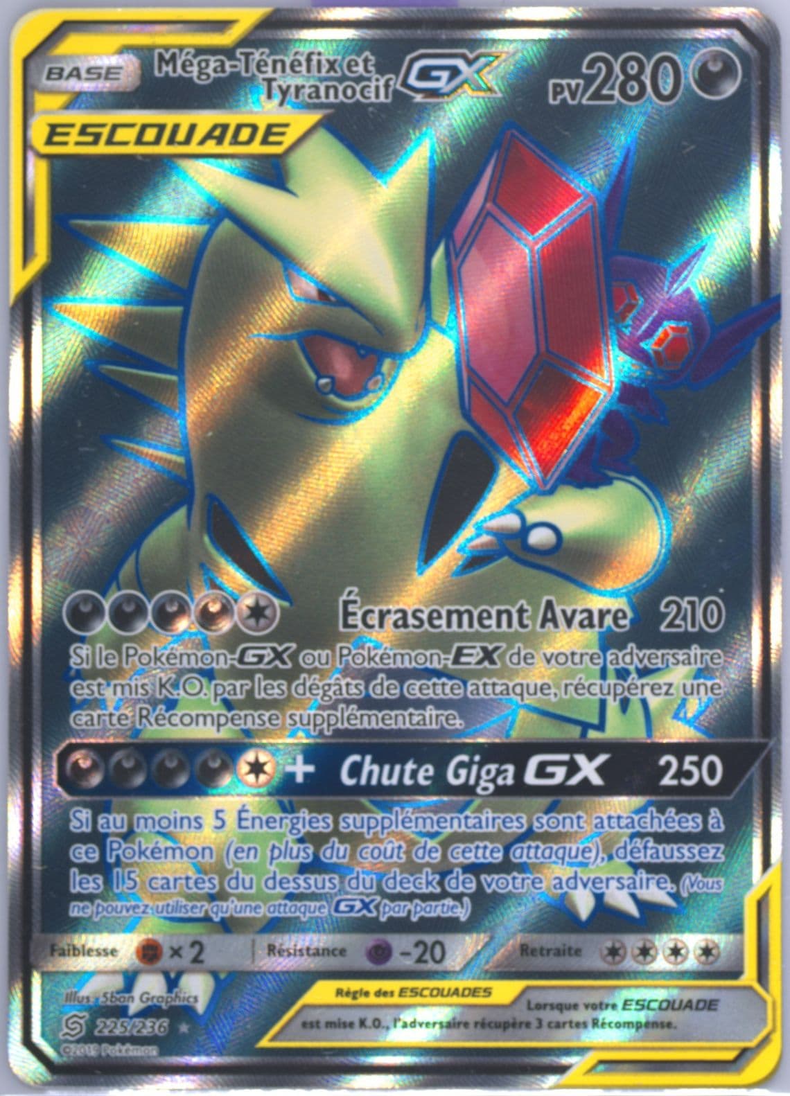 Full Art/Mega-Tenefix ET Tyranocif GX French (225) 2019 Pokemon Sun & Moon Unified Minds