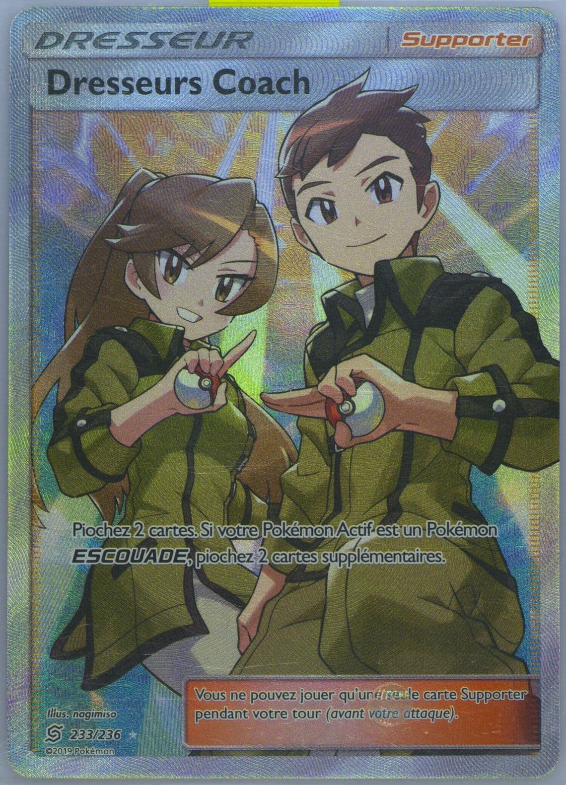 Full Art/Dresseurs Coach French (233) 2019 Pokemon Sun & Moon Unified Minds