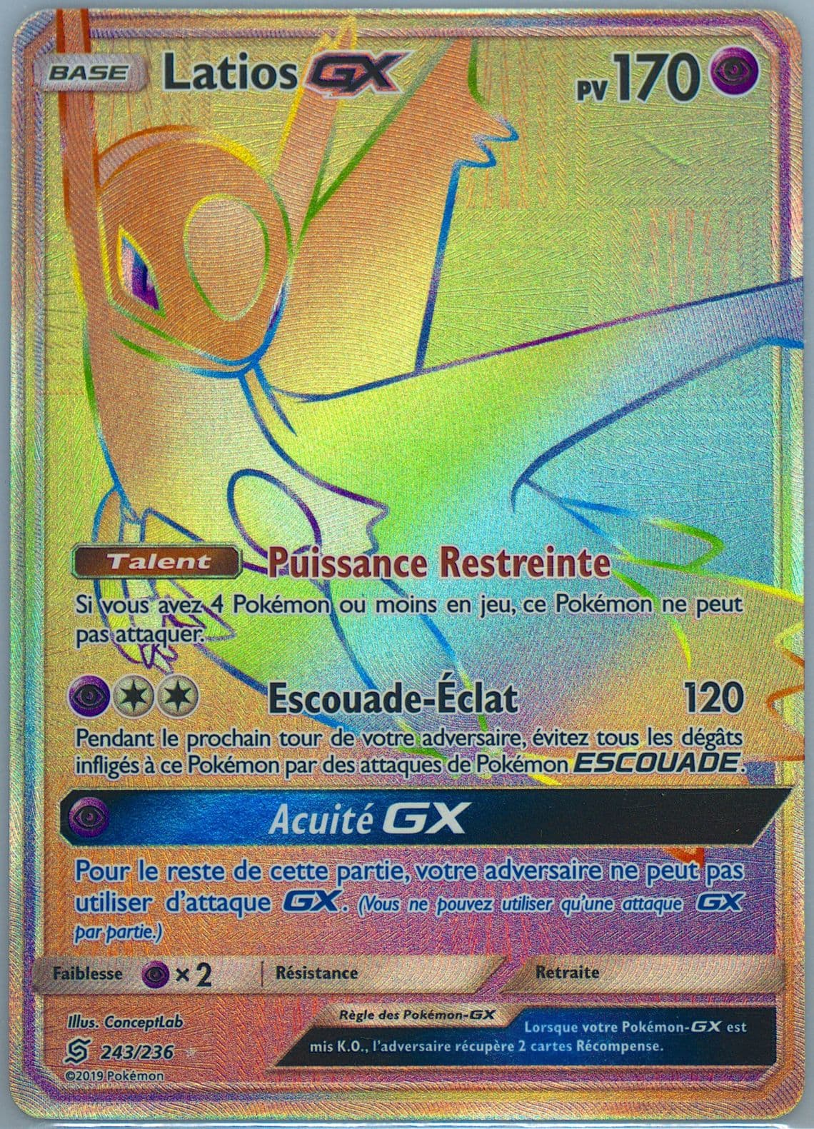 Full Art/Latios GX French-Secret (243) 2019 Pokemon Sun & Moon Unified Minds