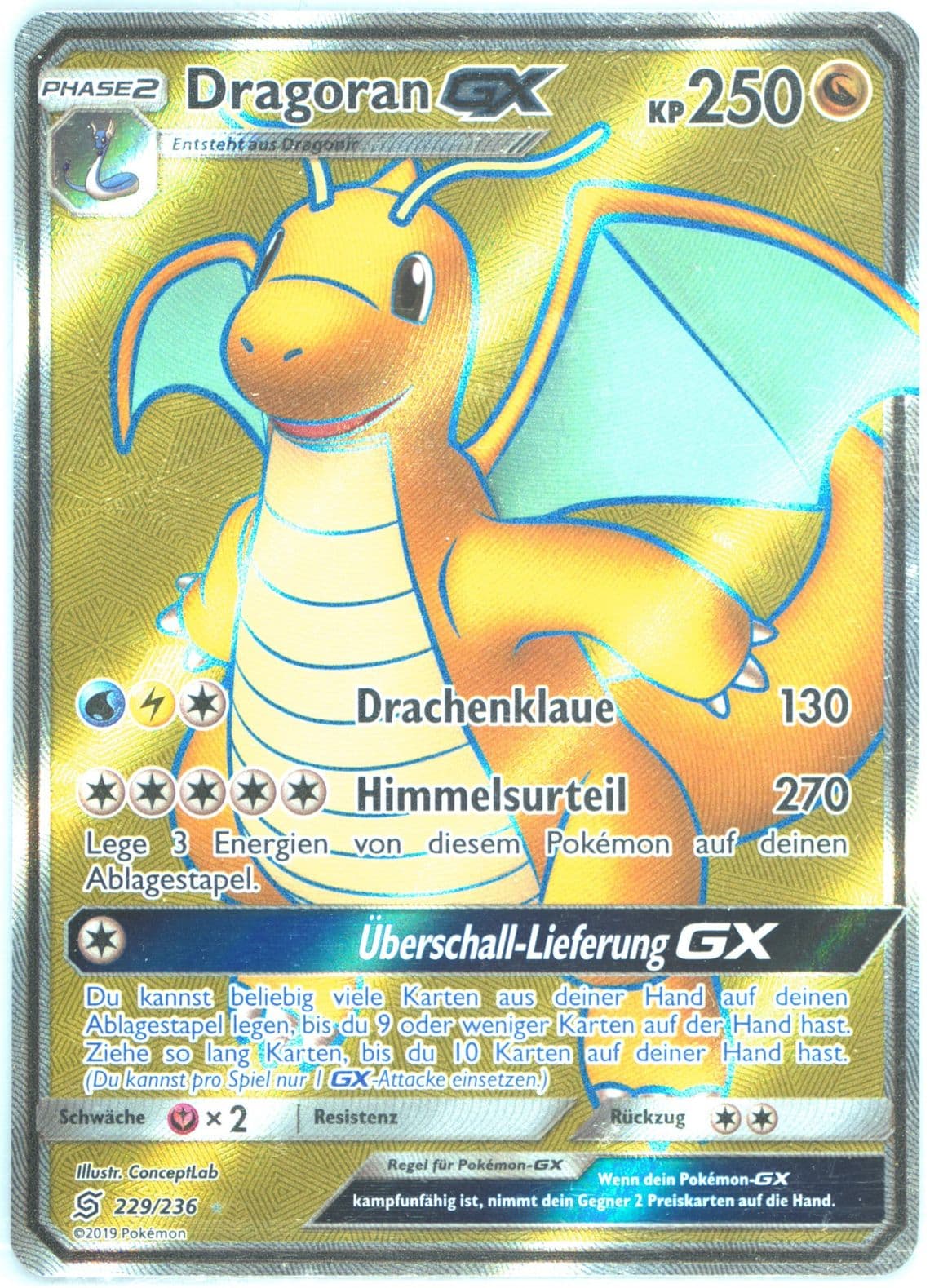 Full Art/Dragoran GX German (229) 2019 Pokemon Sun & Moon Unified Minds