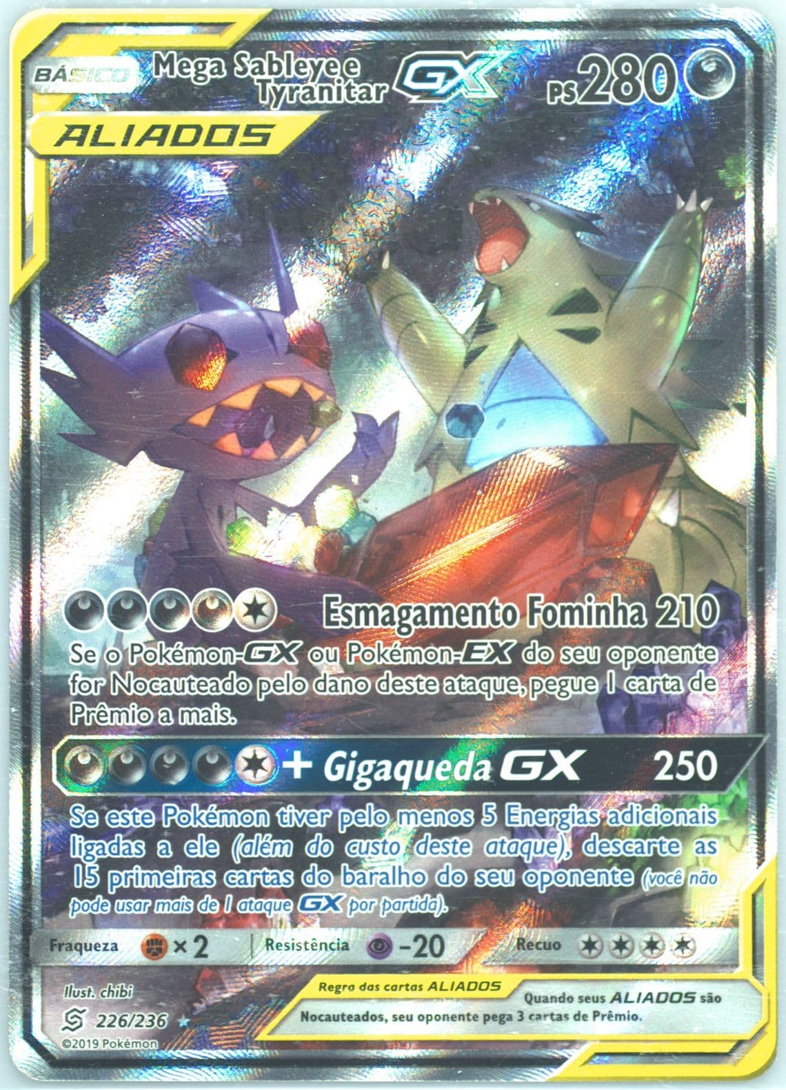 Full Art/Mega Sableye E Tyranitar GX Portuguese (226) 2019 Pokemon Sun & Moon Unified Minds