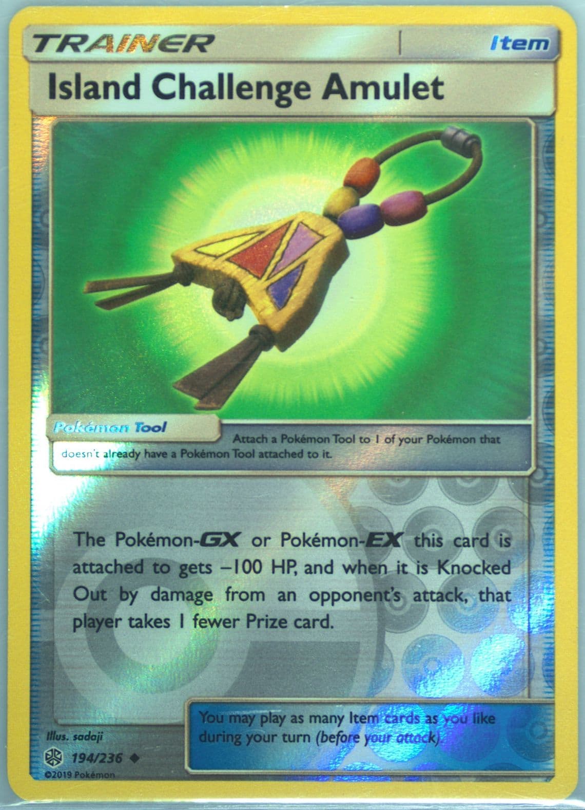 Island Challenge Amulet-Reverse Foil (194) 2019 Pokemon Sun & Moon Cosmic Eclipse