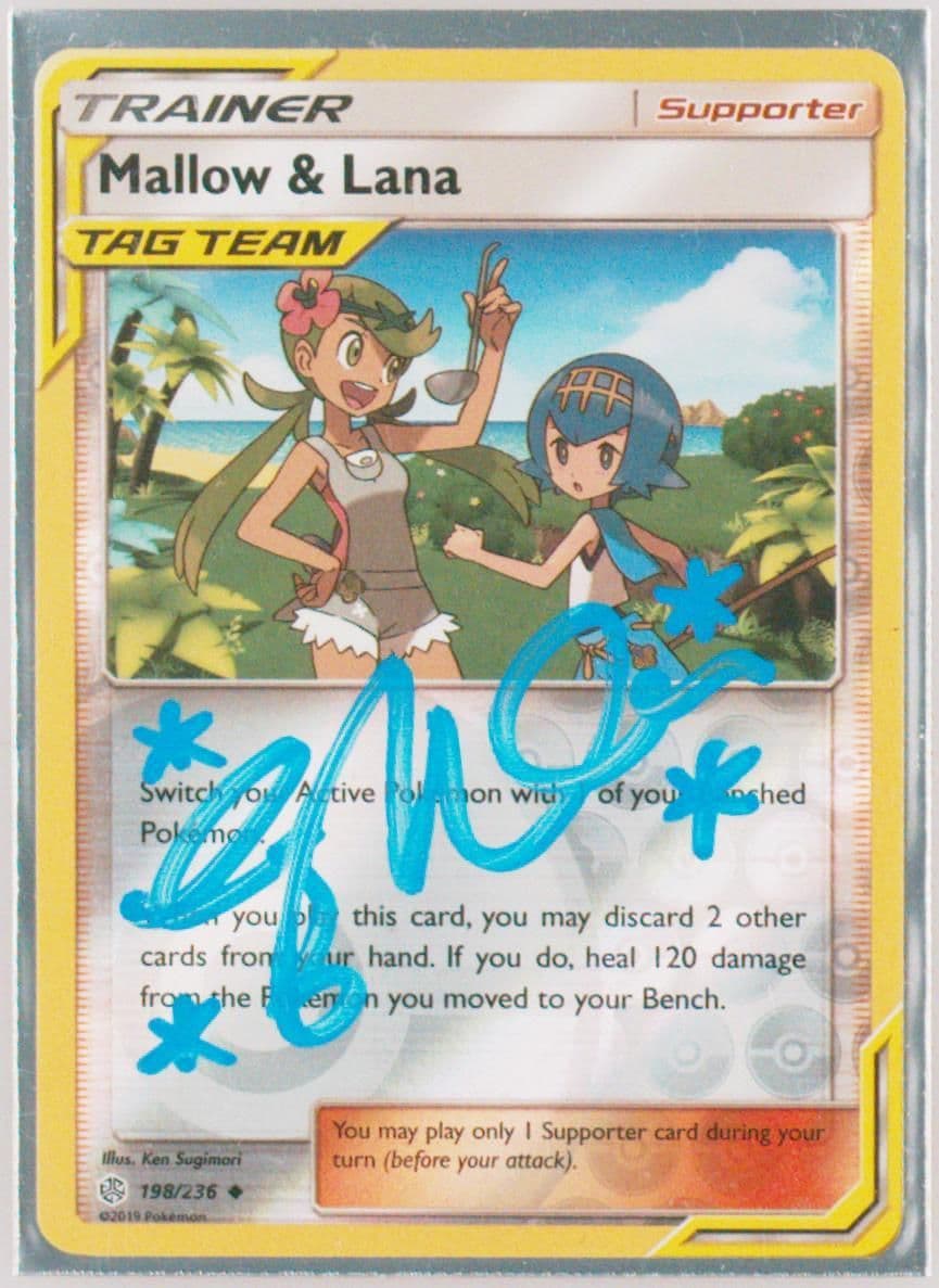 Mallow & Lana-Reverse Foil (198) 2019 Pokemon Sun & Moon Cosmic Eclipse