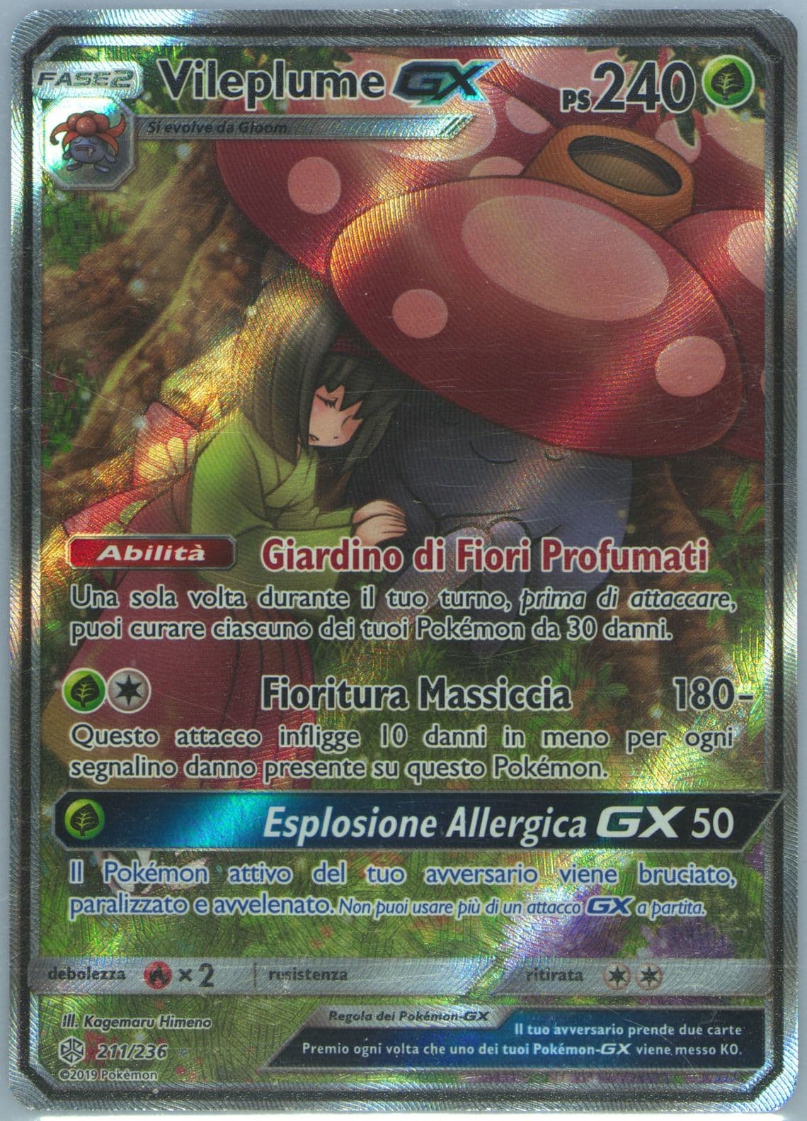 Full Art/Vileplume GX Italian (211) 2019 Pokemon Sun & Moon Cosmic Eclipse