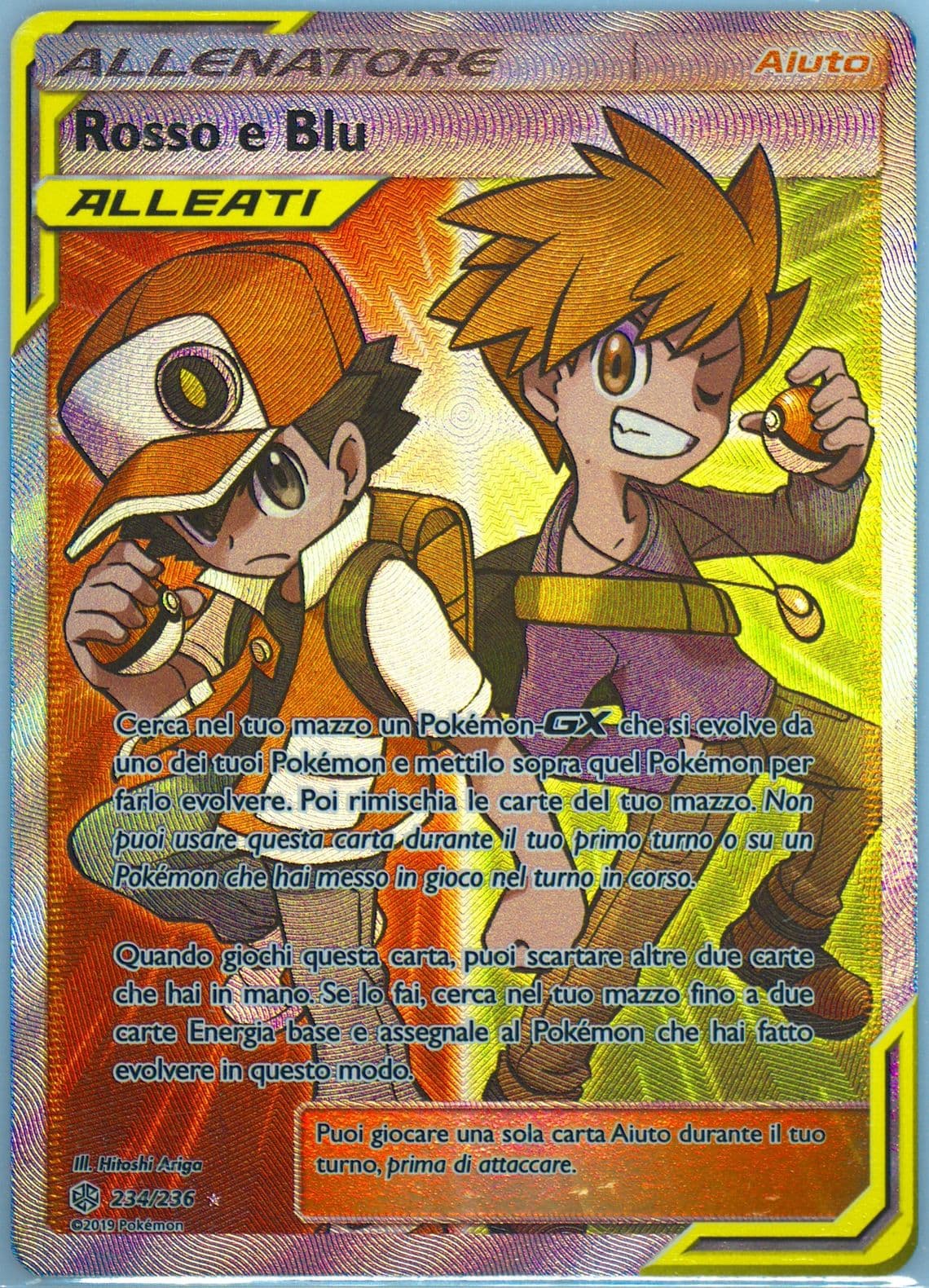 Full Art/Rosso E Blu Italian (234) 2019 Pokemon Sun & Moon Cosmic Eclipse