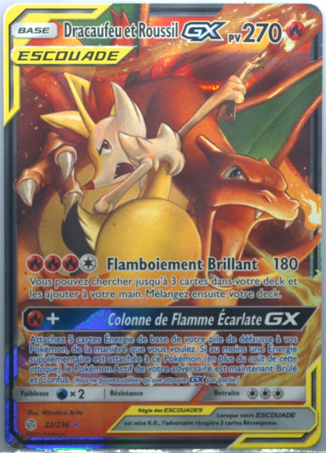 Dracaufeu ET Roussil GX French (22) 2019 Pokemon Sun & Moon Cosmic Eclipse