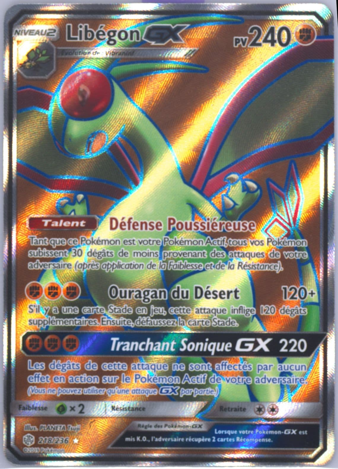 Full Art/Libegon GX French (218) 2019 Pokemon Sun & Moon Cosmic Eclipse