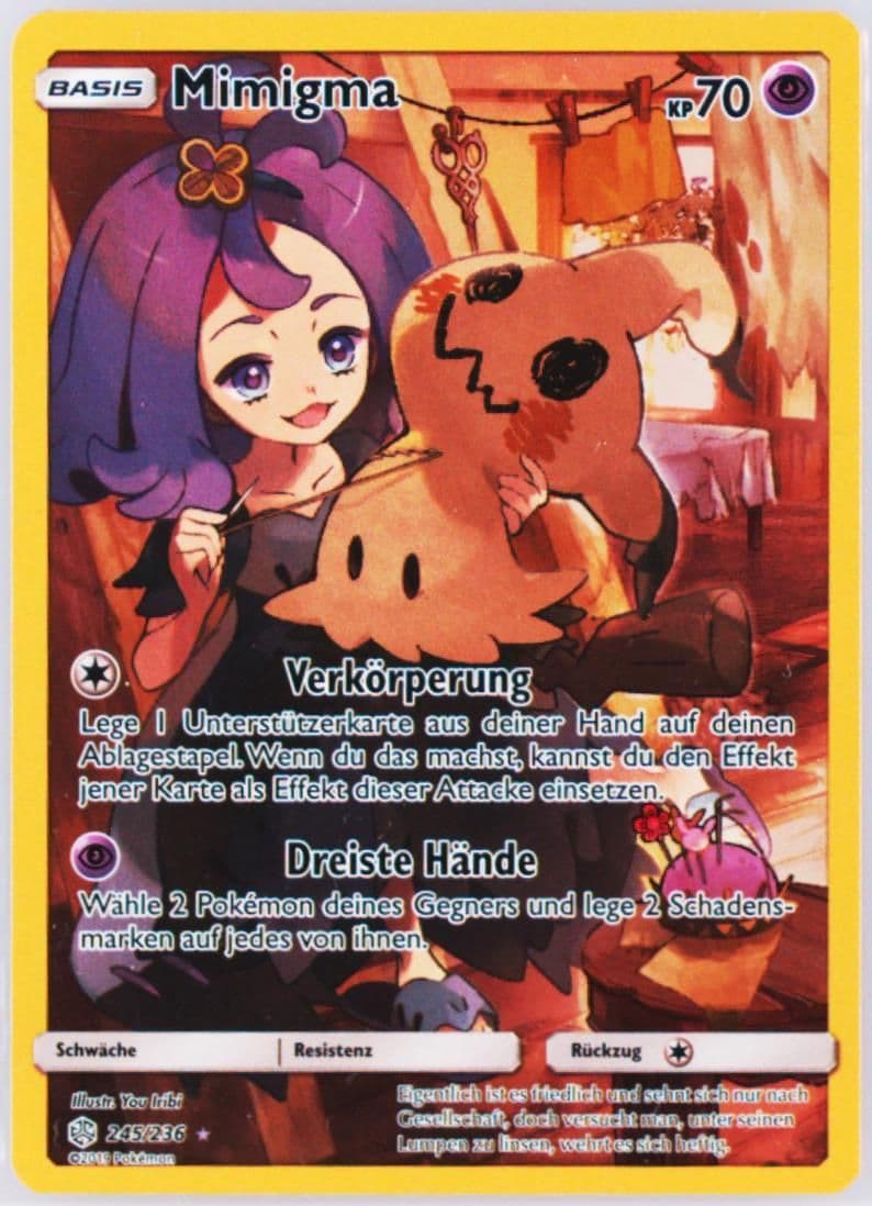 Full Art/Mimigma German-Secret (245) 2019 Pokemon Sun & Moon Cosmic Eclipse