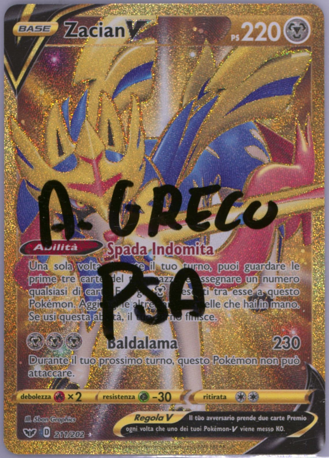 Full Art/Zacian V Italian-Secret (211) 2020 Pokemon Sword & Shield