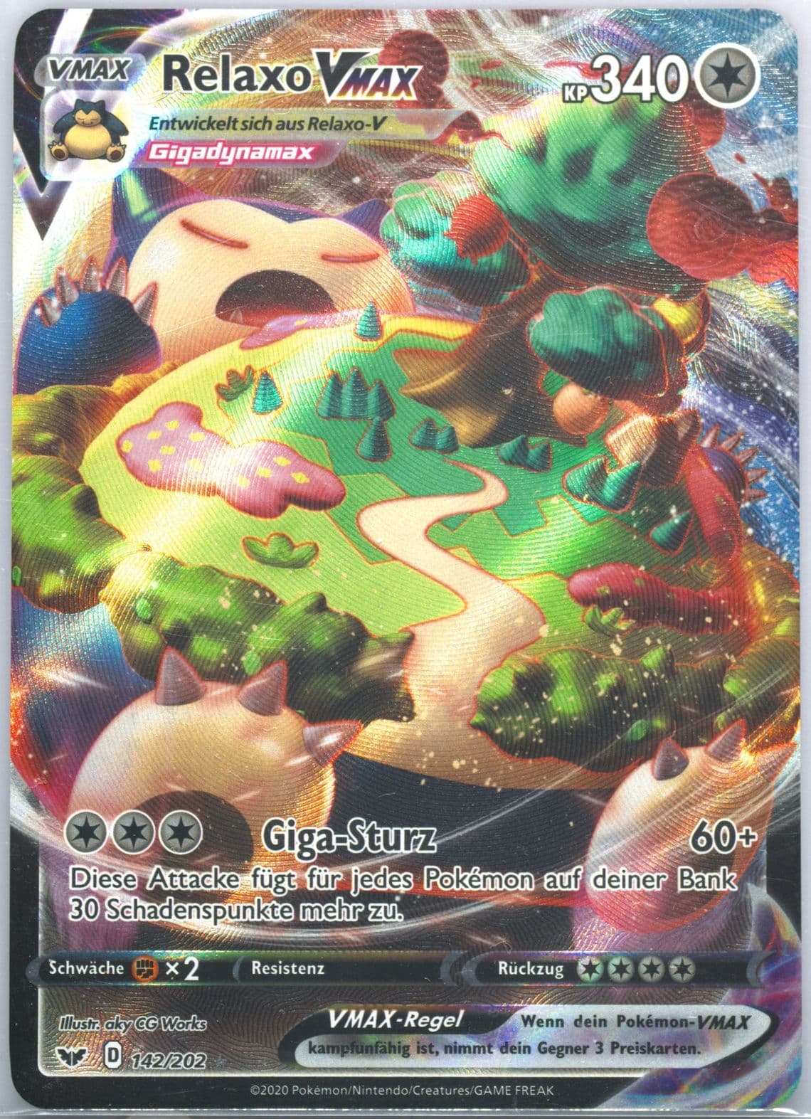 Full Art/Relaxo Vmax German (142) 2020 Pokemon Sword & Shield