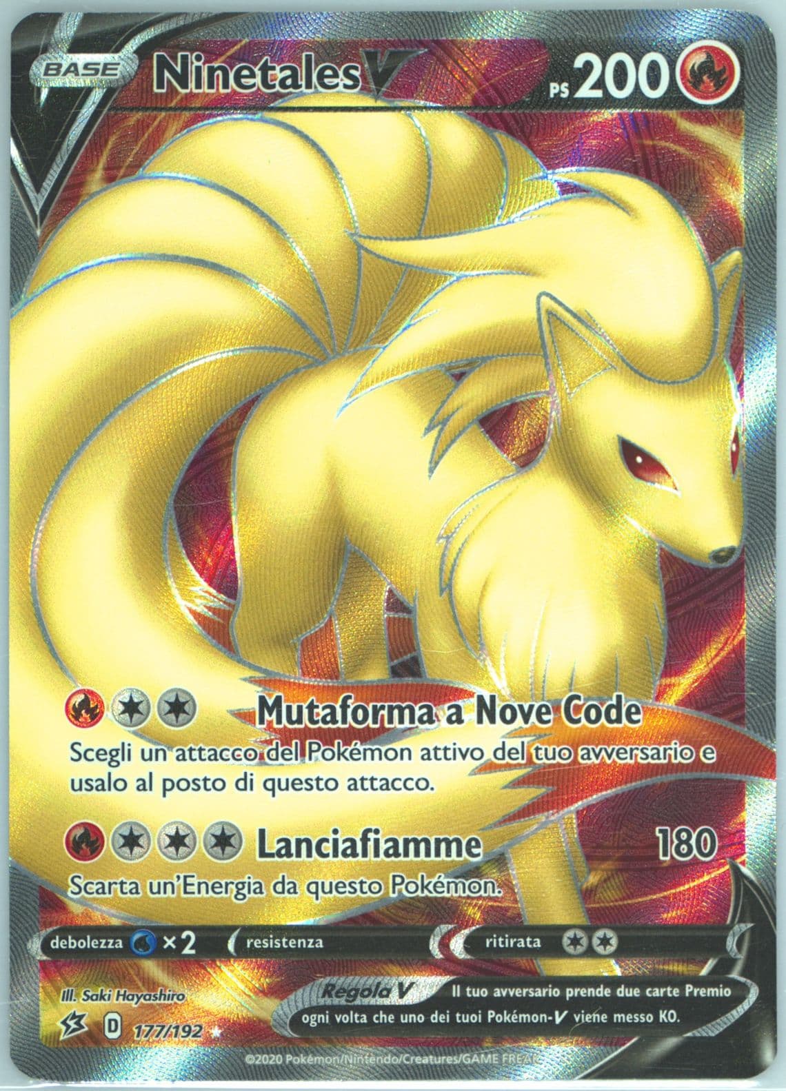 Full Art/Ninetales V Italian (177) 2020 Pokemon Sword & Shield Rebel Clash