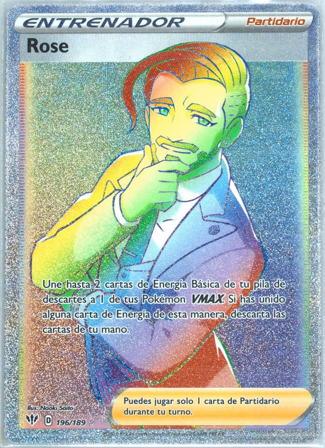 Full Art/Rose Spanish-Secret (196) 2020 Pokemon Sword & Shield Darkness Ablaze