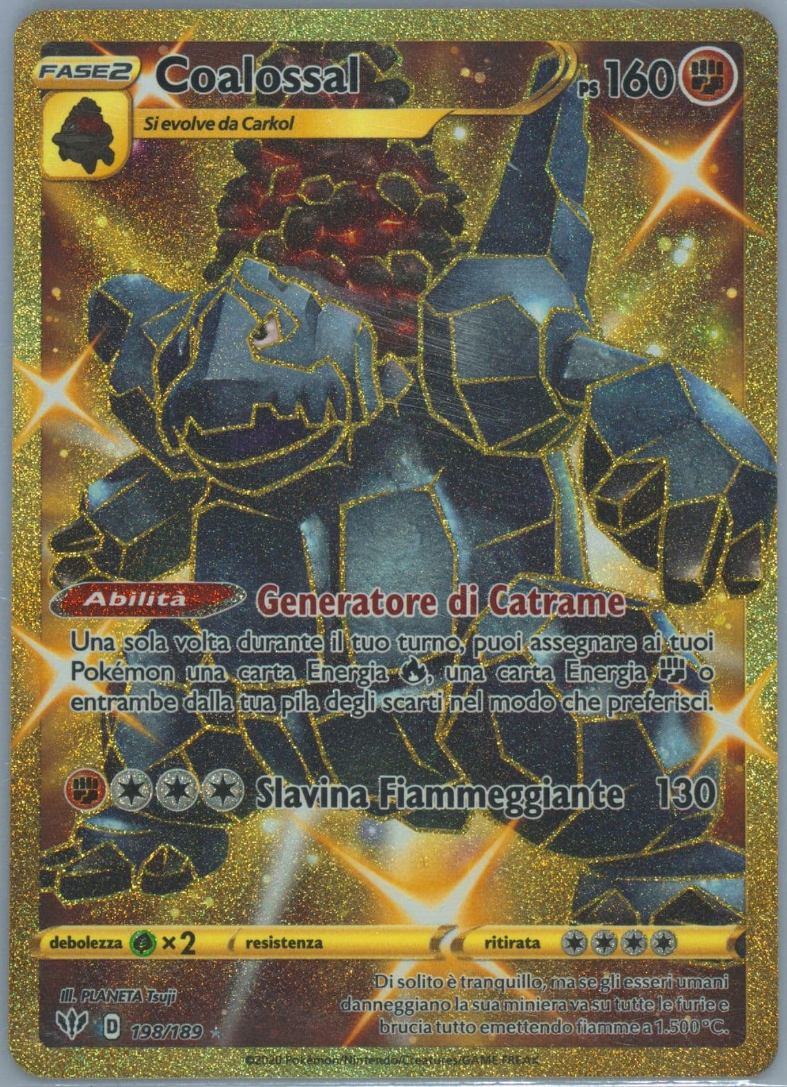Full Art/Coalossal Italian-Secret (198) 2020 Pokemon Sword & Shield Darkness Ablaze