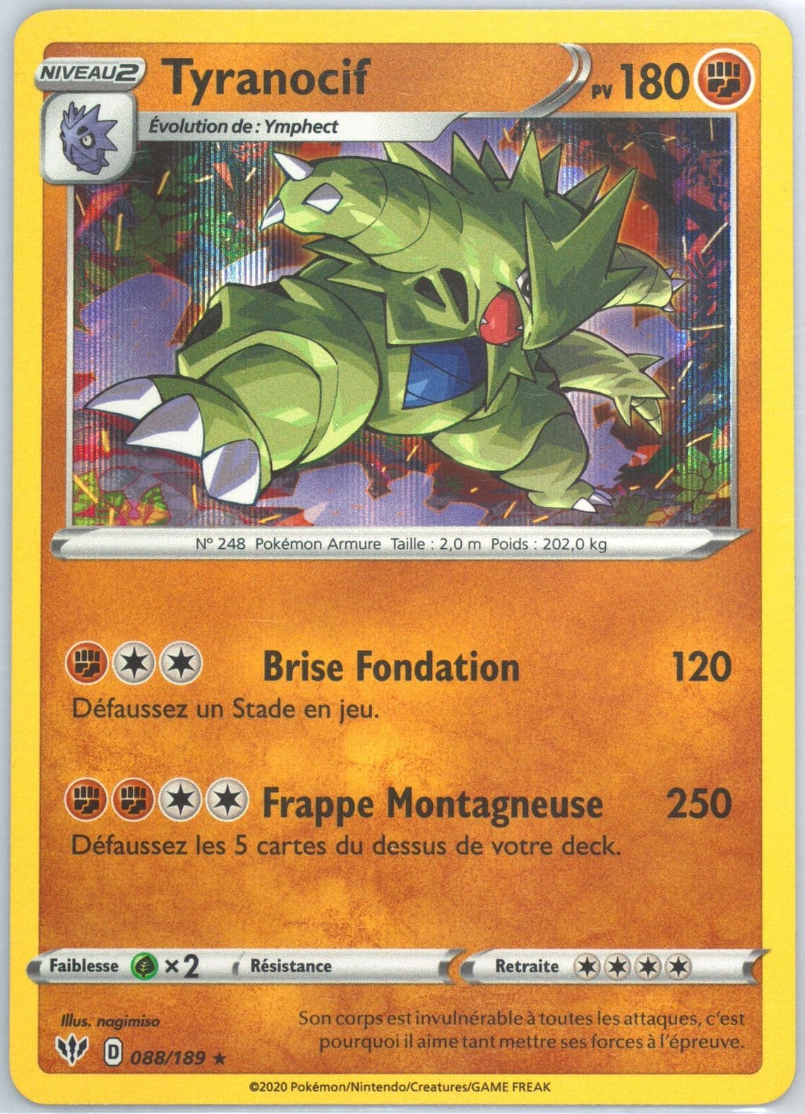 Tyranocif-Holo French (088) 2020 Pokemon Sword & Shield Darkness Ablaze